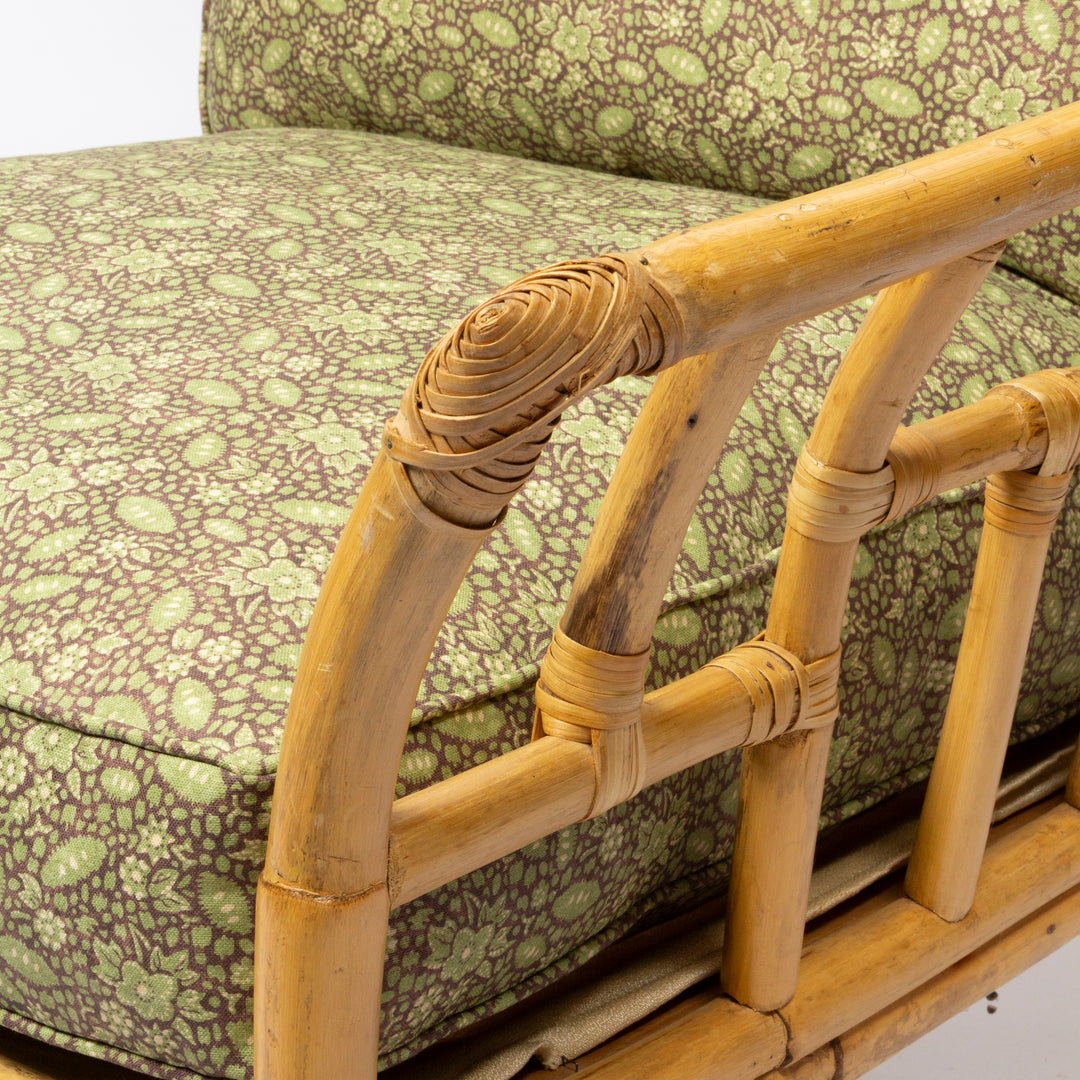 Pair of Vintage Bamboo Chairs with Deep Comfy Cushions