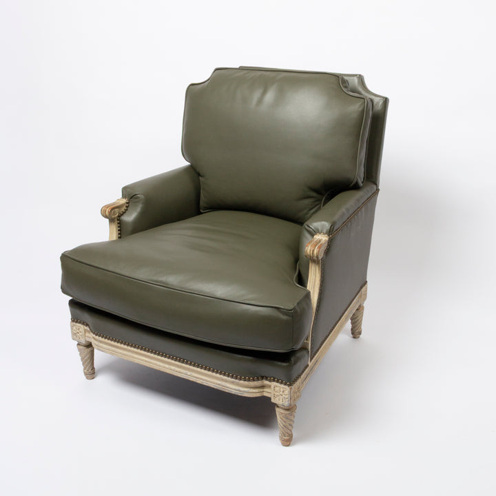 Pair of Maison Jansen Leather Arm Chairs