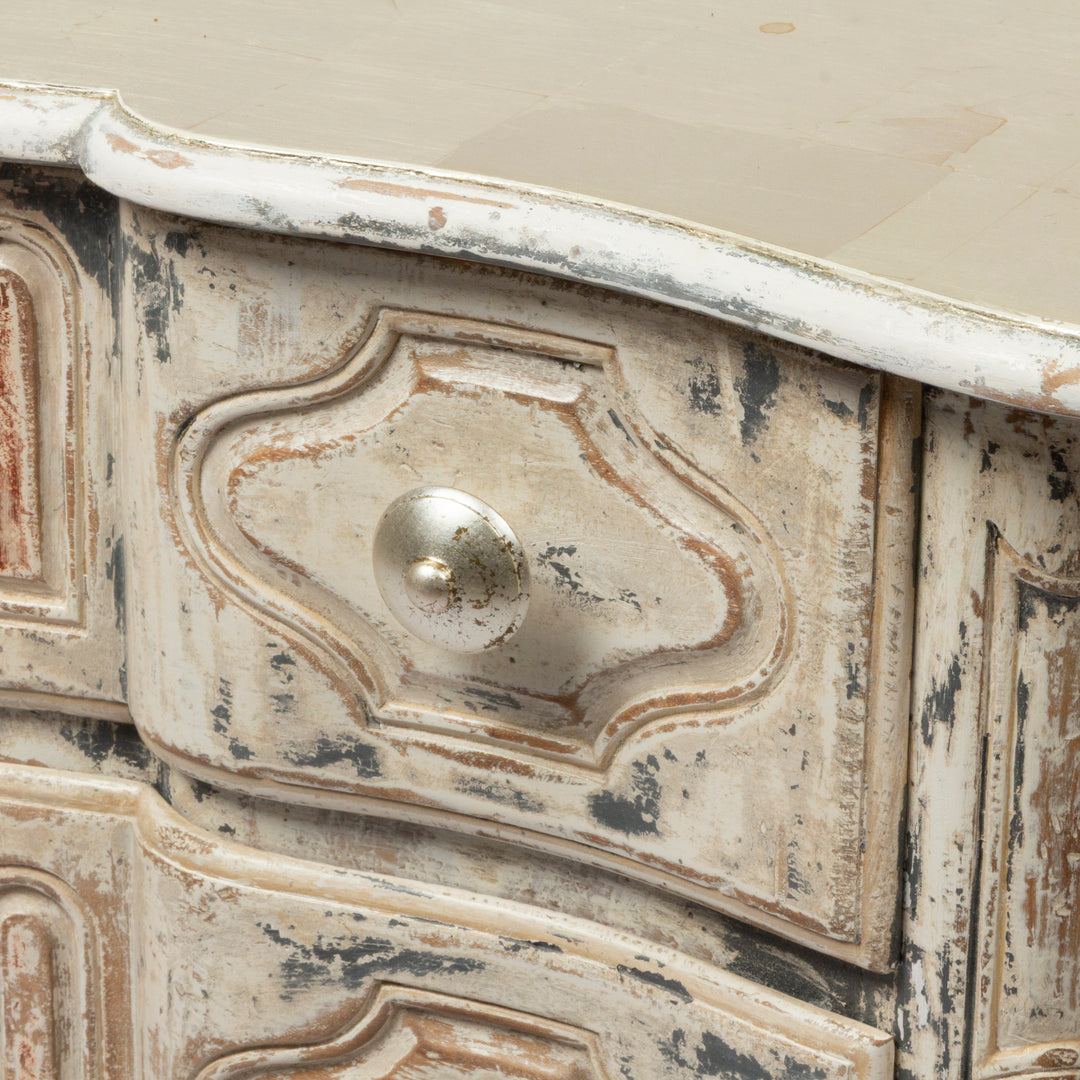 Vintage Baker Chest of Drawers with Custom Gold Leaf Top and Pulls