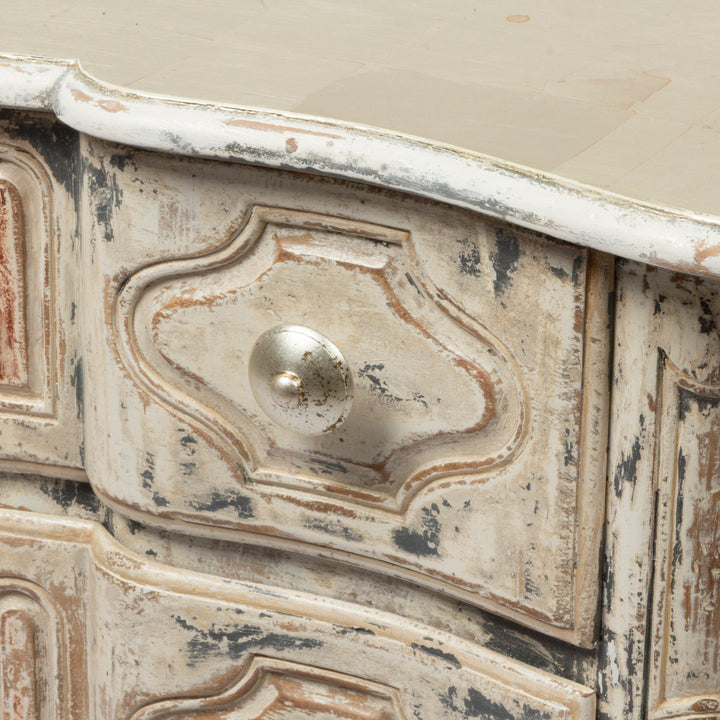 Vintage Baker Chest of Drawers with Custom Gold Leaf Top and Pulls