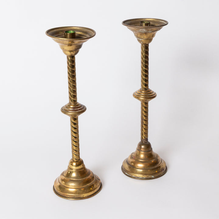 Pair of Brass Altar Candlesticks