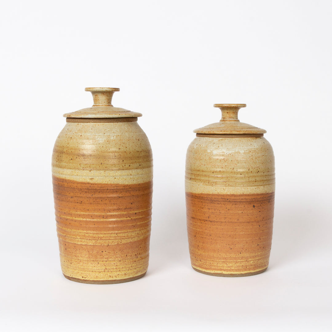 Set of 4 Studio Pottery Lidded Storage Containers