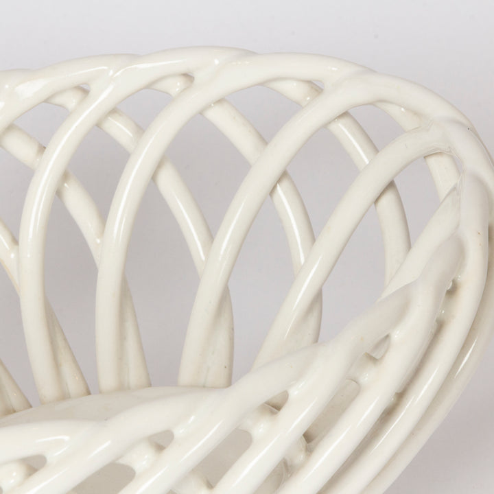 Vintage Ceramic Woven Bowl, Italian