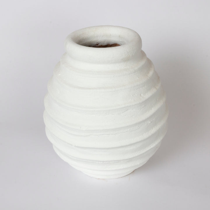 White Ribbed Pot, Moroccan