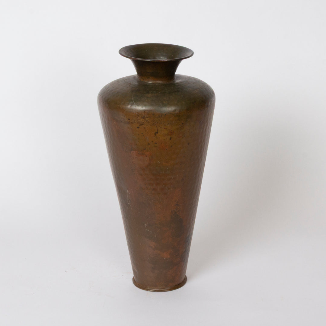 Tall Vintage Hammered Copper Vessel