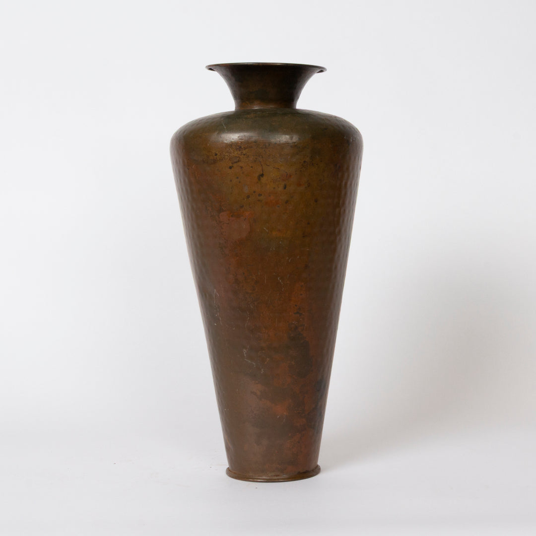 Tall Vintage Hammered Copper Vessel