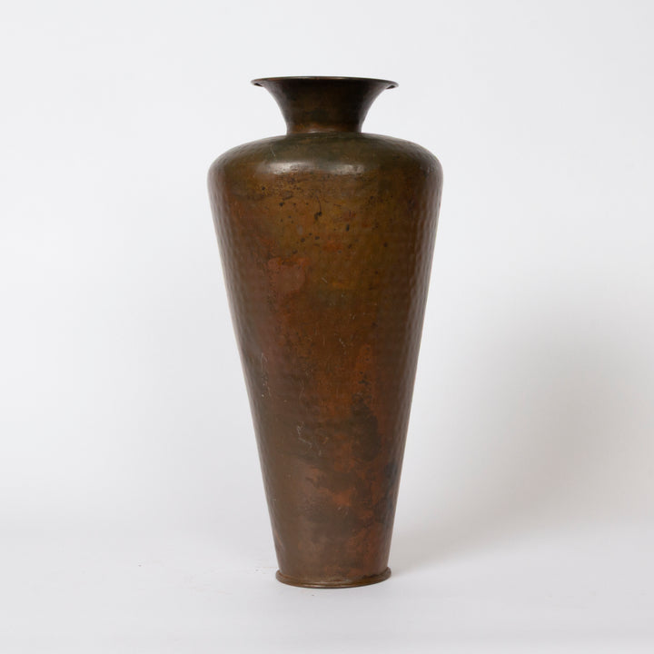 Tall Vintage Hammered Copper Vessel