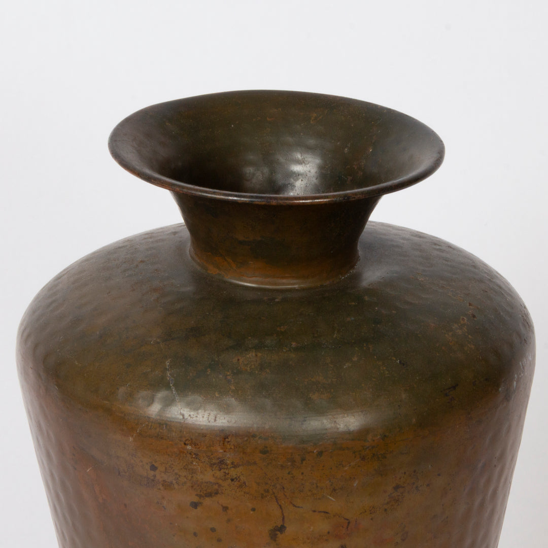 Tall Vintage Hammered Copper Vessel