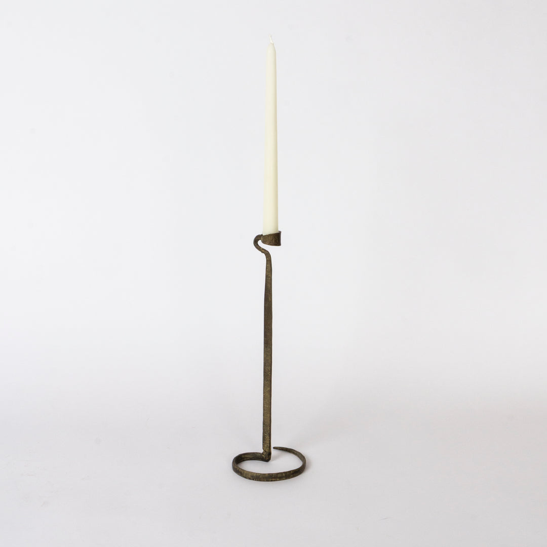 Trio of Vintage Brutalist Brass Candlesticks