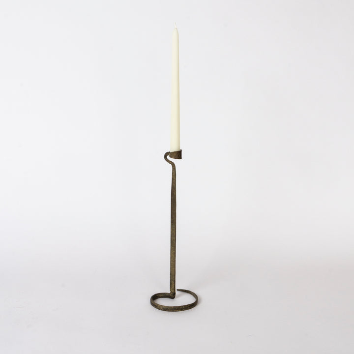Trio of Vintage Brutalist Brass Candlesticks