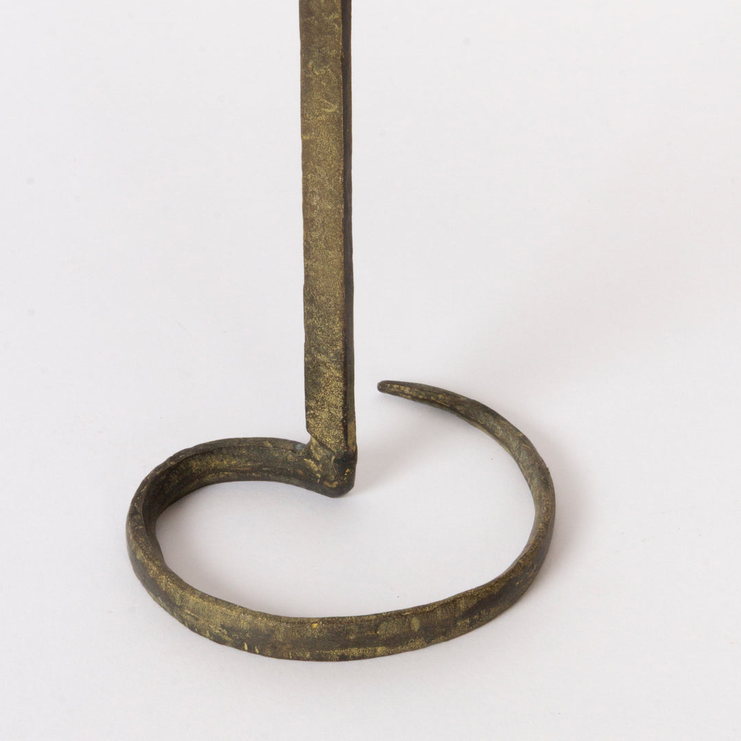 Trio of Vintage Brutalist Brass Candlesticks