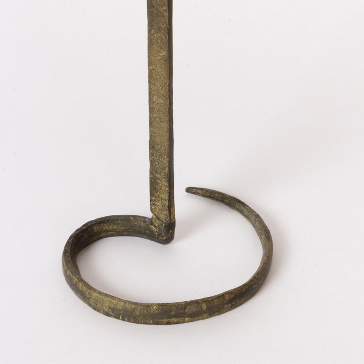 Trio of Vintage Brutalist Brass Candlesticks