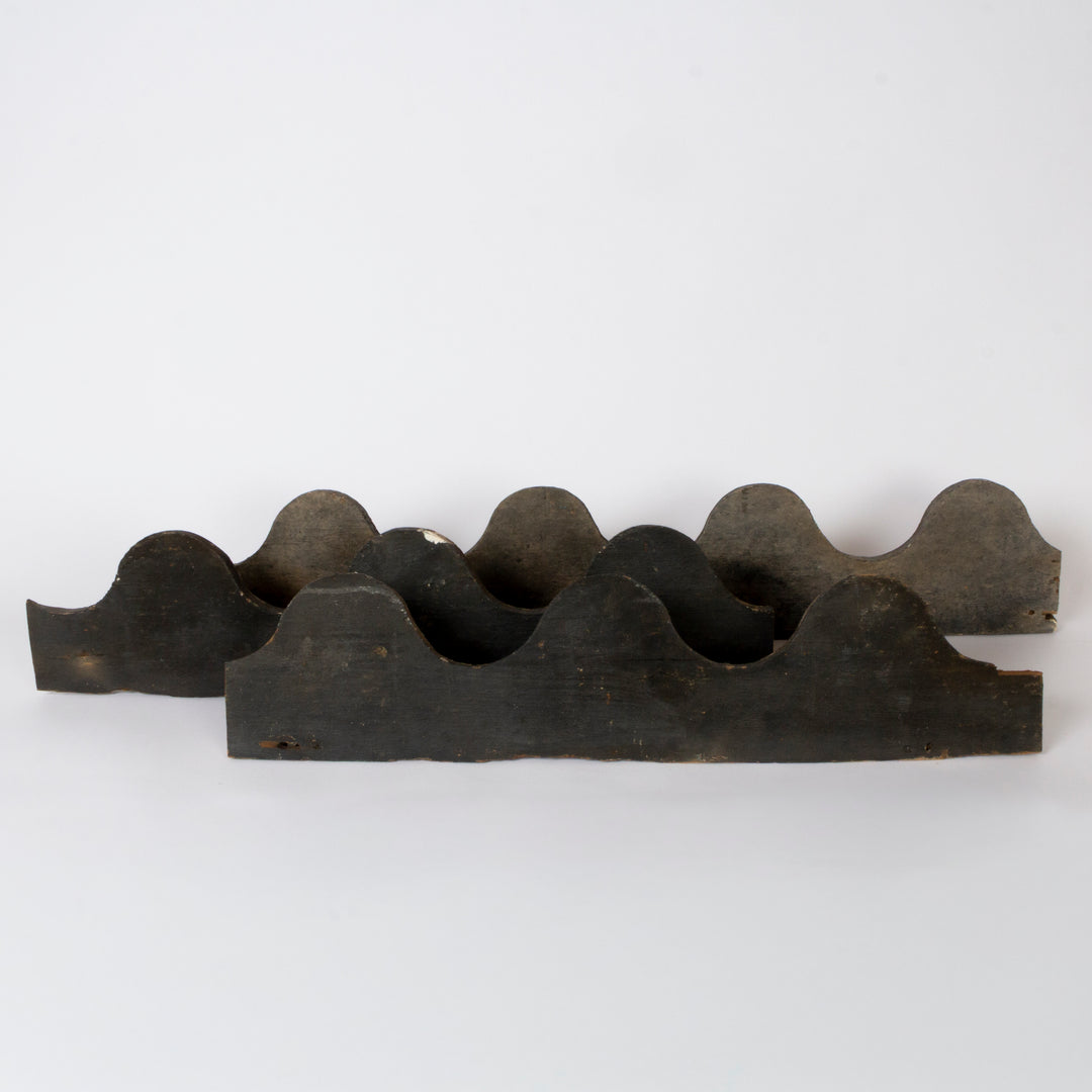 Set of 3 Architectural Remnant / Folk Art "Wood Waves"