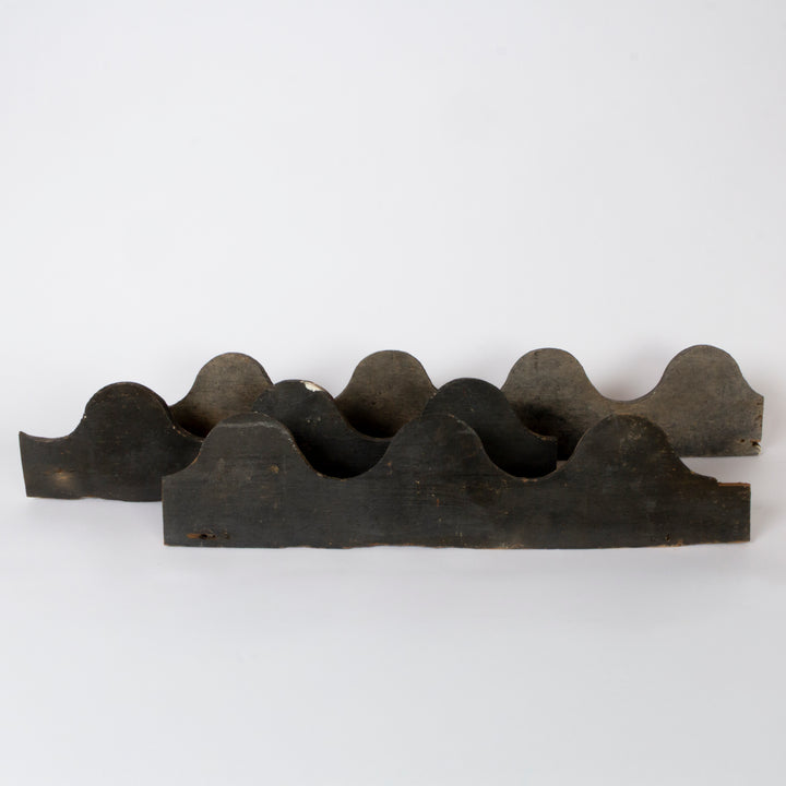 Set of 3 Architectural Remnant / Folk Art "Wood Waves"