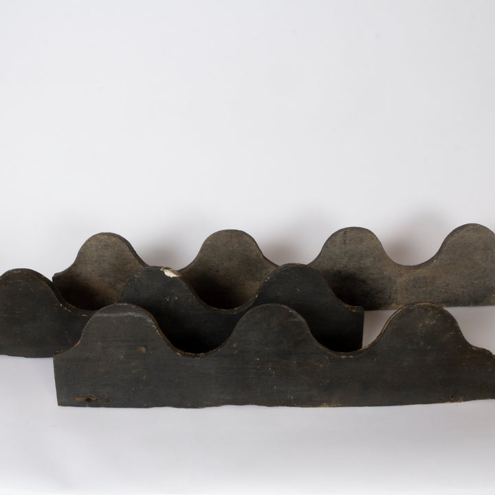 Set of 3 Architectural Remnant / Folk Art "Wood Waves"