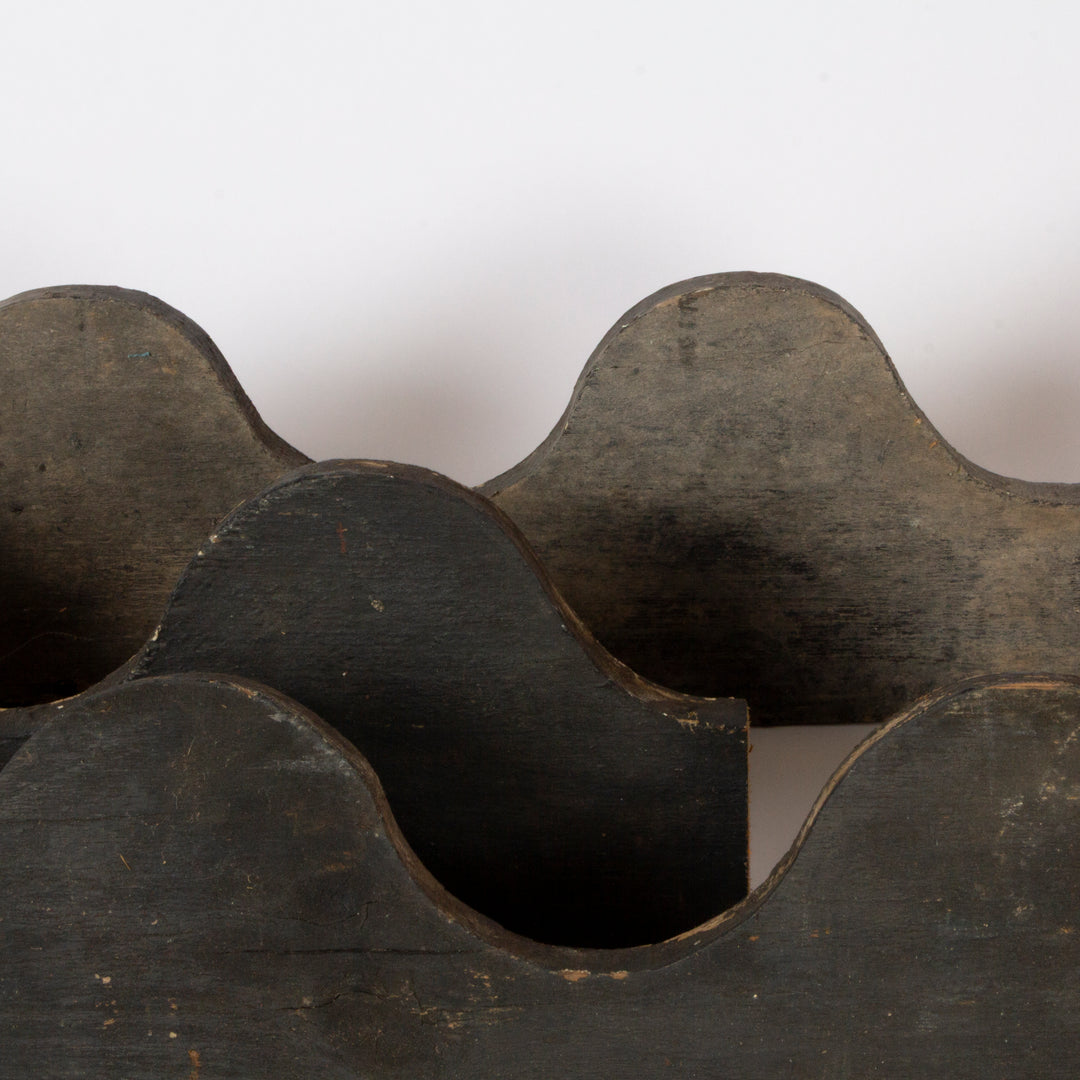 Set of 3 Architectural Remnant / Folk Art "Wood Waves"