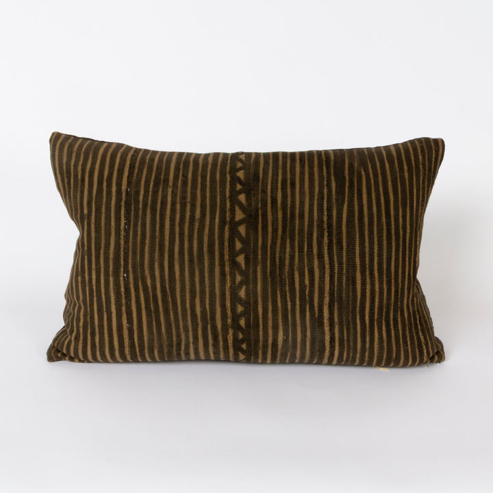 Custom Pillow with Vintage Mudcloth Panel and Linen Back