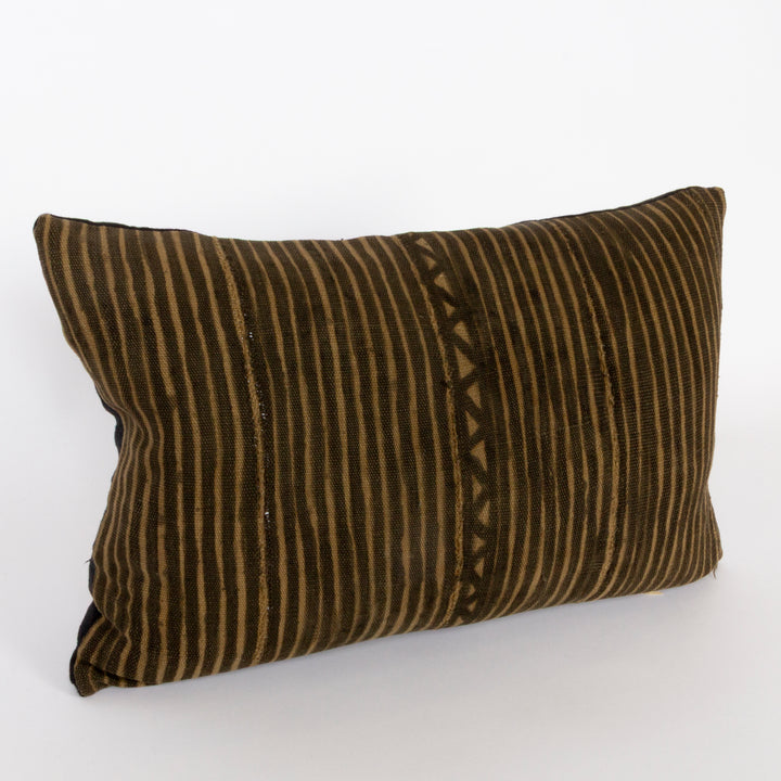 Custom Pillow with Vintage Mudcloth Panel and Linen Back