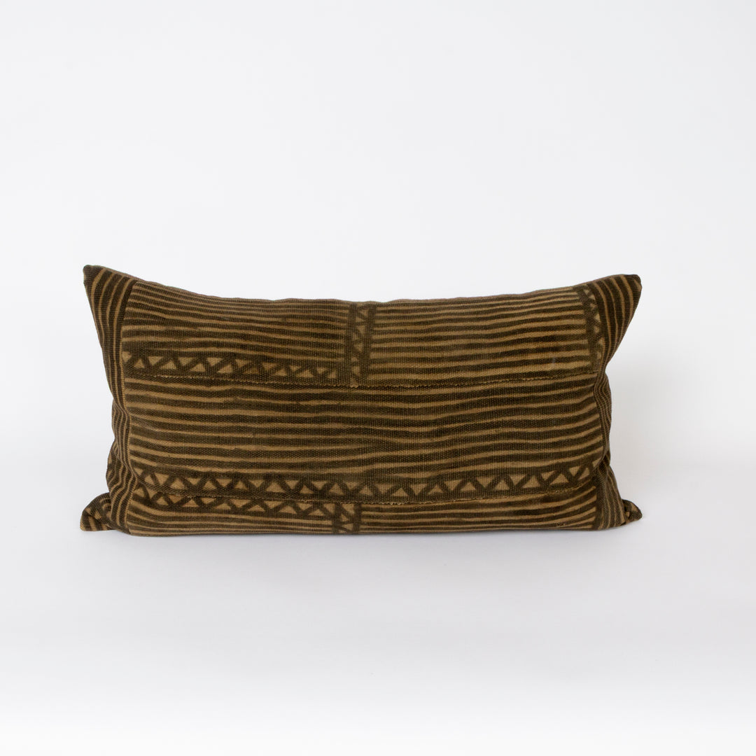 Custom Pillow with Vintage Mudcloth Panel and Linen Back
