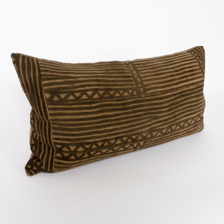 Custom Pillow with Vintage Mudcloth Panel and Linen Back
