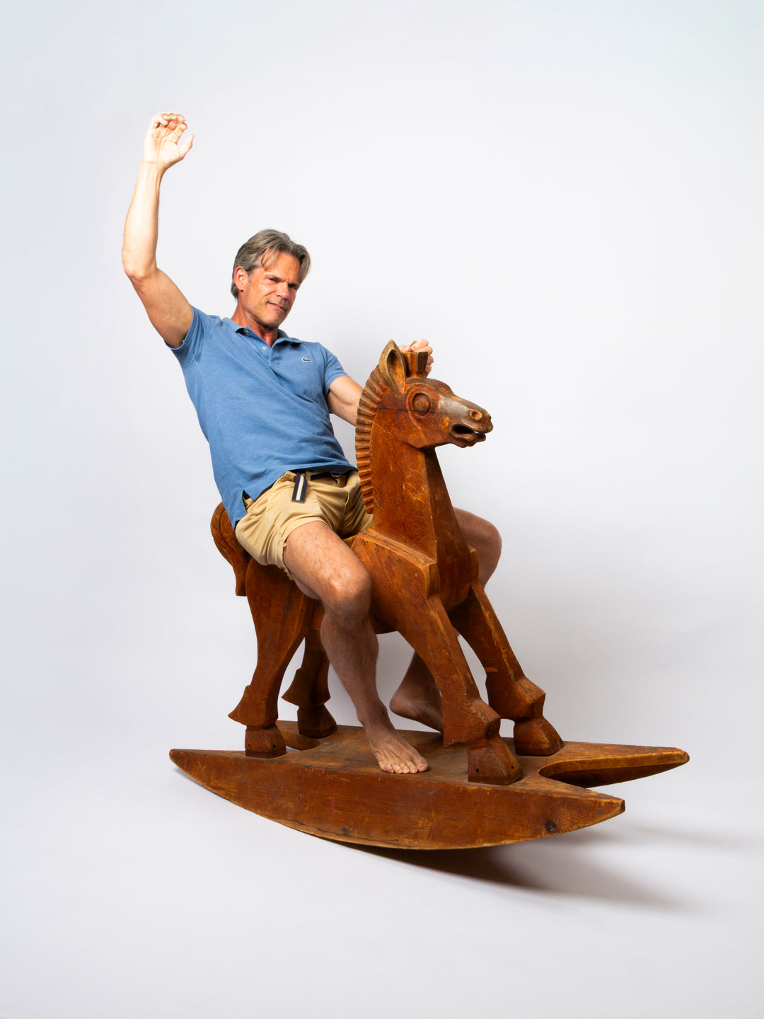 Vintage Folk Riding Horse