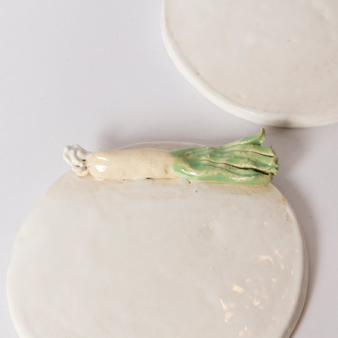 Handmade "Leek" Cocktail Plate by Lisa Horne
