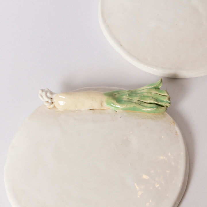Handmade "Leek" Cocktail Plate by Lisa Horne