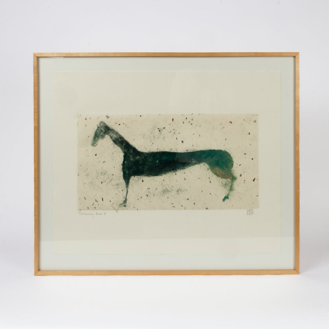 Preliminary Horse 7 Block Print On Handmade Paper