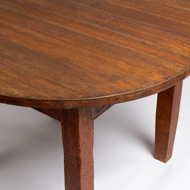 Rustic Round Table, Oak