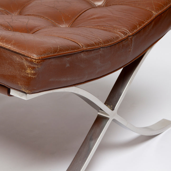 Pair of Barcelona Stools by Mies van der Rohe for Knoll, 1965