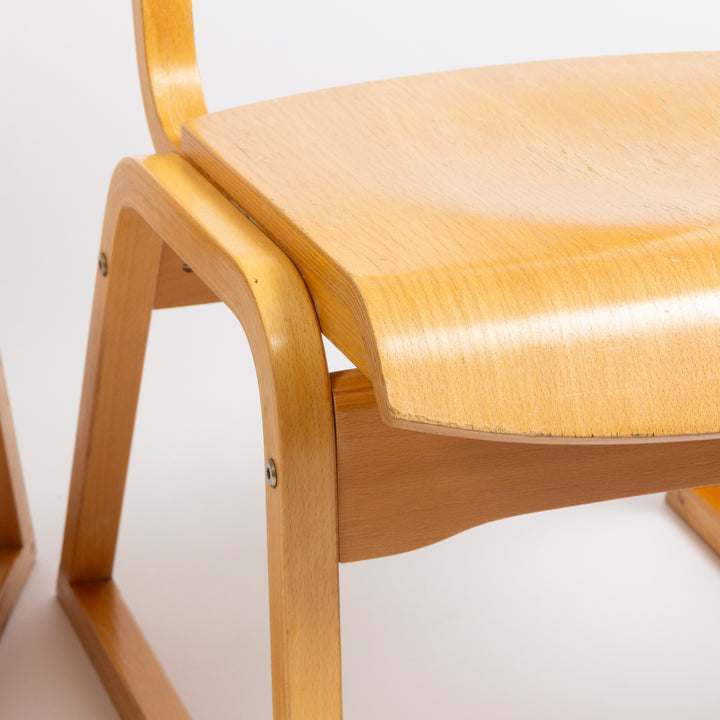 Set of 4 Vintage Wood Desk / Side Chairs by Keith Muller &amp; Michael Stewart for Ambiant Systems