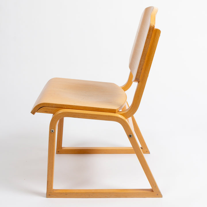 Set of 4 Vintage Wood Desk / Side Chairs by Keith Muller &amp; Michael Stewart for Ambiant Systems