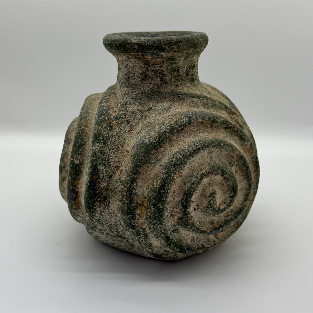 Studio Pottery Spiral Relief Vase, c. late 60s