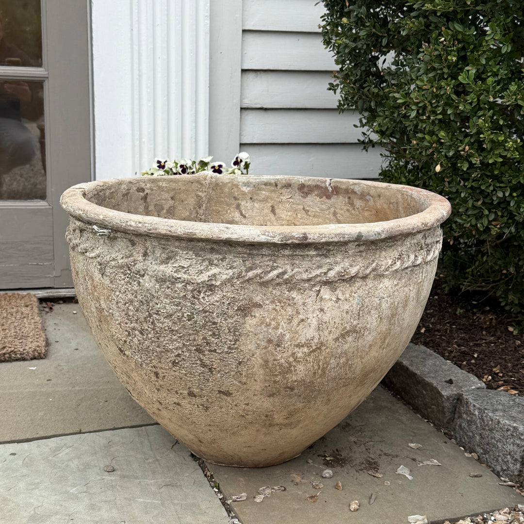 Vintage "Whitewashed" Cast Stone Jardinière, France, 1930&