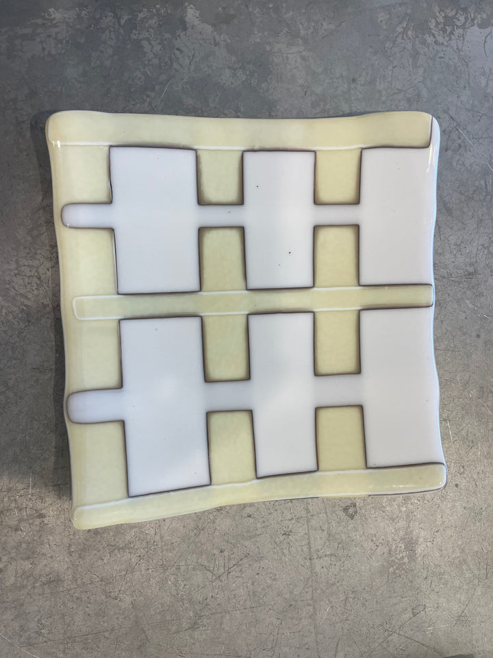 8" Glass Plate By Carol Cohens