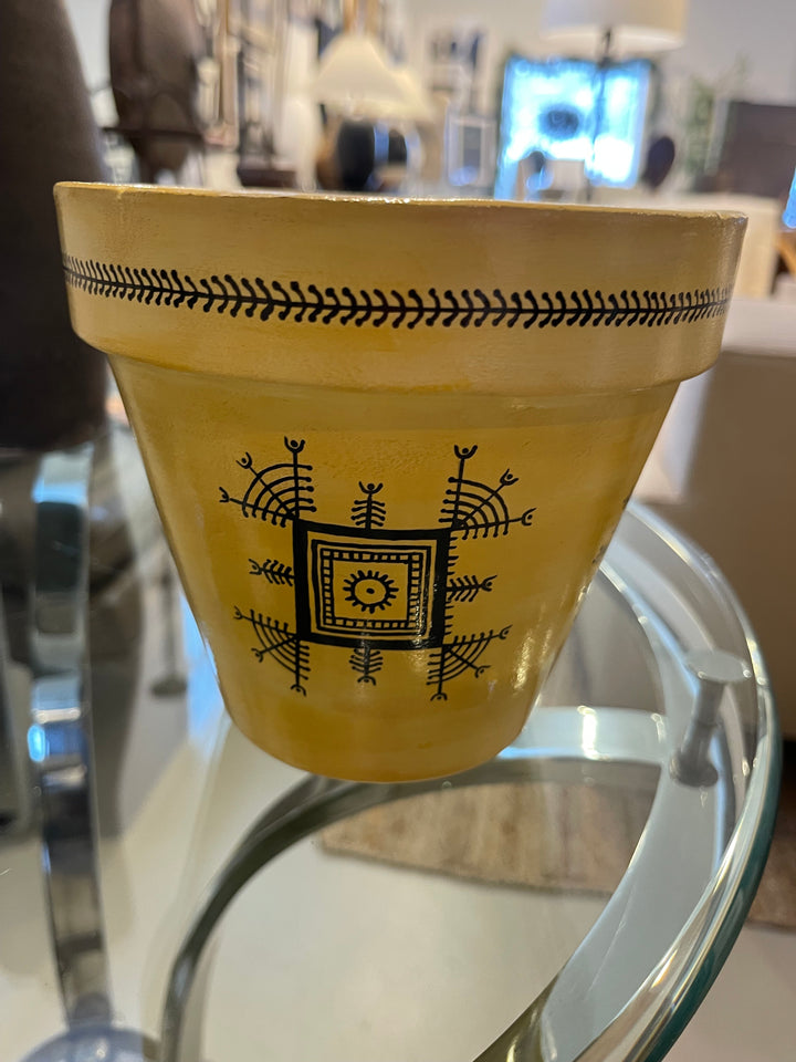 Hand Painted Round Ceramic Pot by Tim Smith