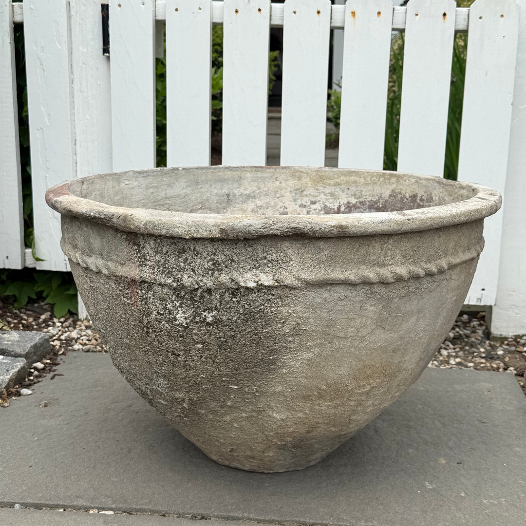 Vintage "Whitewashed" Cast Stone Jardinière, France, 1930&