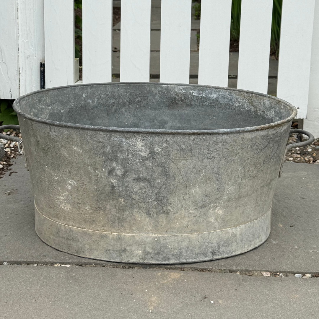 Vintage Zinc French Garden Tub pot 1940s