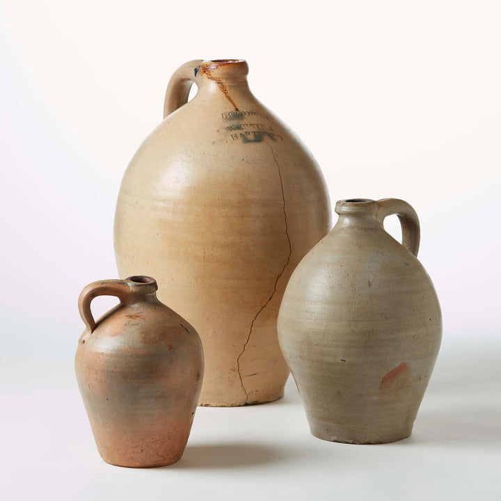 Small Honey Color Stoneware Jug