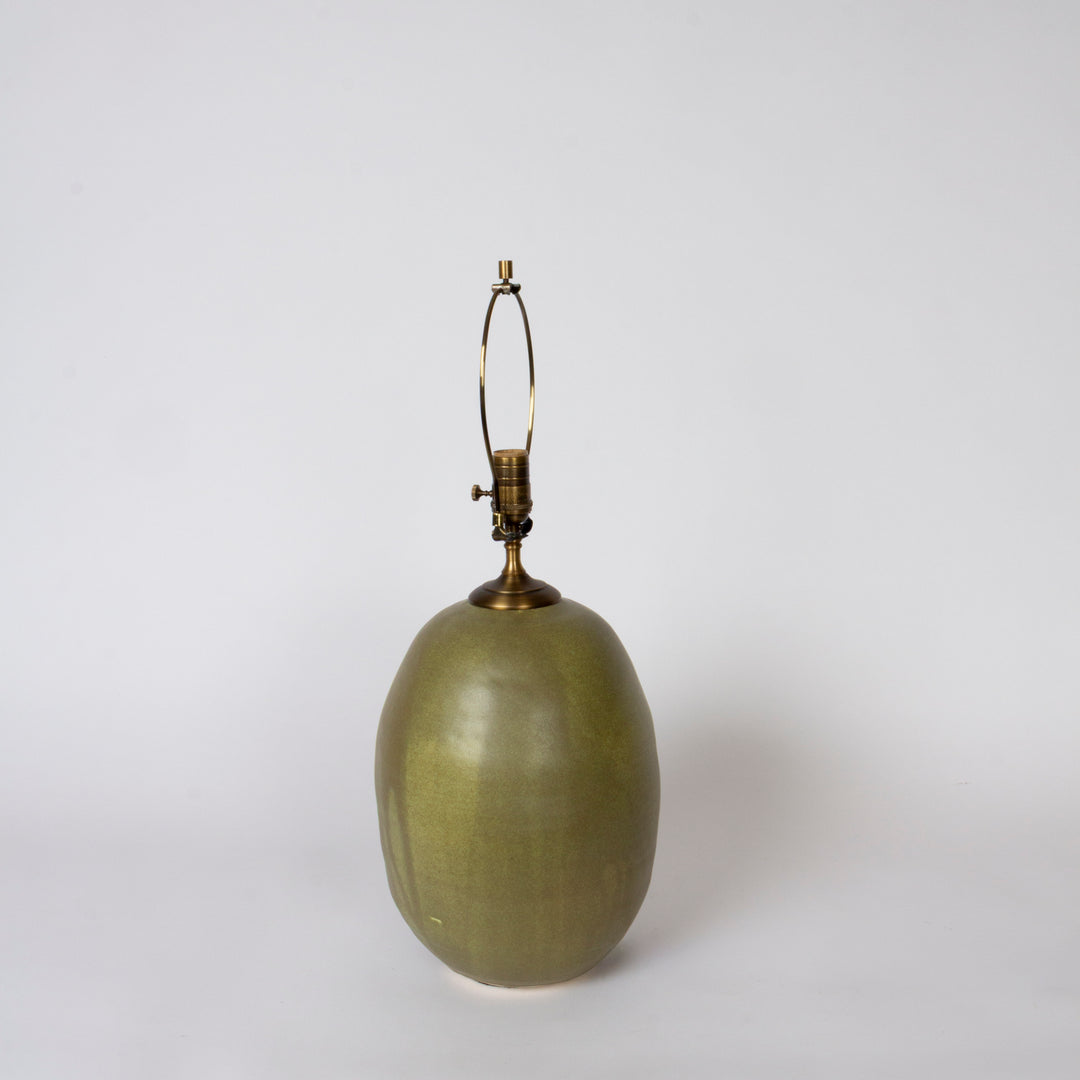Handmade Ceramic Lamp by Judy Jackson in Olive