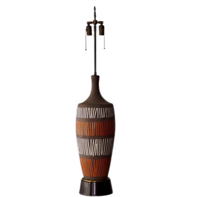 Vintage Brown Stoneware Lamp