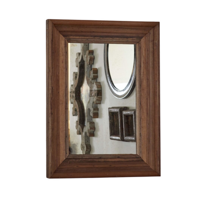Square Molded Wood Mirror