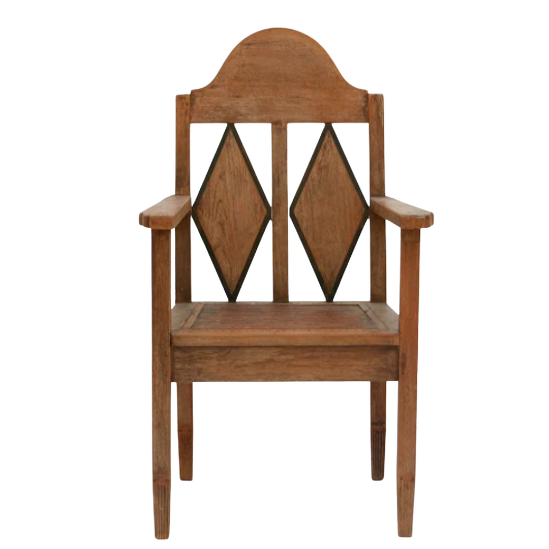 Rustic Indonesian Chair W/ Triangle Design