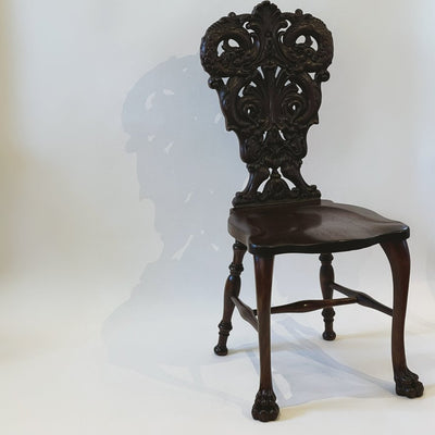 Late 19Th C. Carved Hall Chair, English