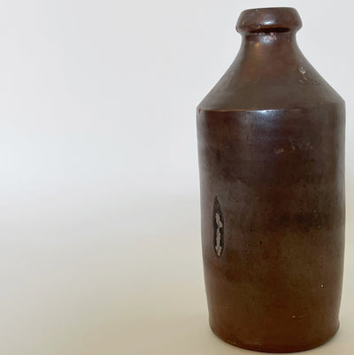 Antique Brown Ceramic Bottle