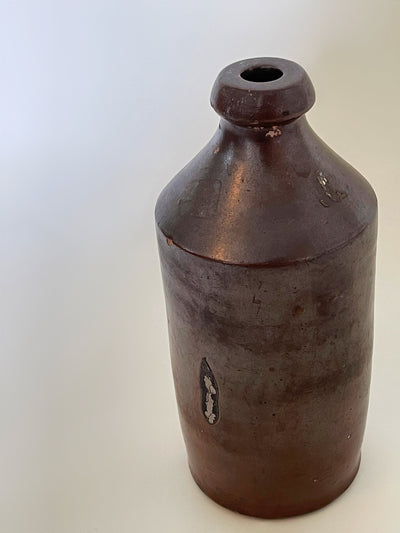 Antique Brown Ceramic Bottle