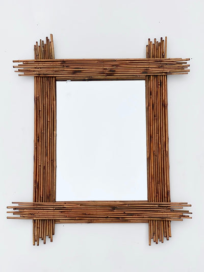 Bamboo Framed Mirror, Italian, C 1930