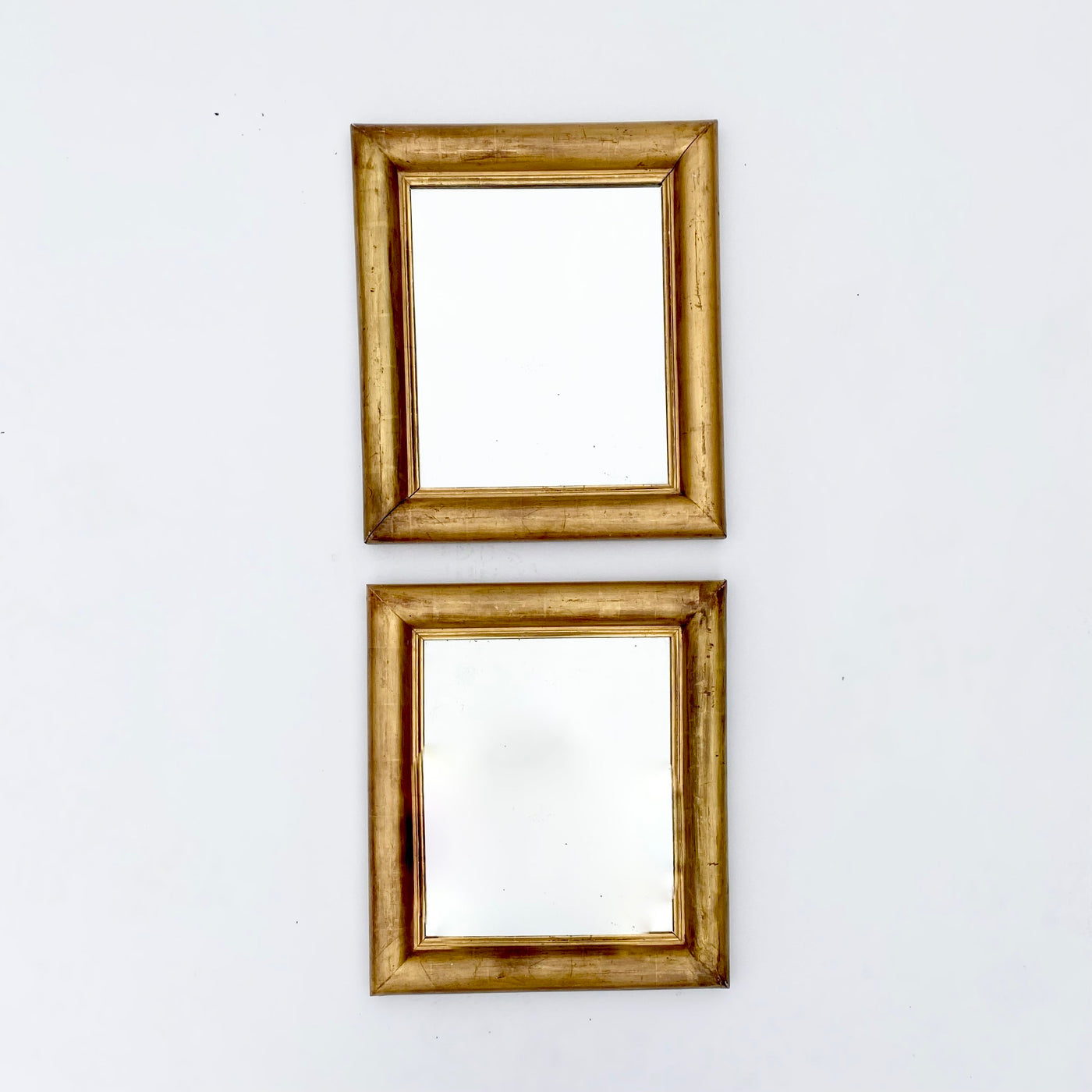 Pair Of Square Gilt Mirrors