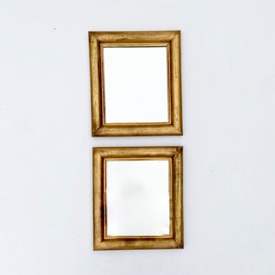 Pair Of Square Gilt Mirrors