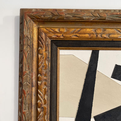 Black And Beige Collage In Antique Frame
